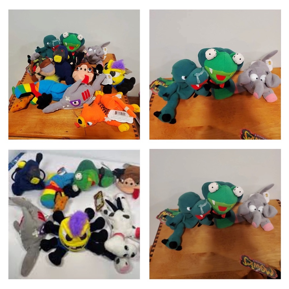 Vintage 1997 Meanies Plush. Entire series 1. Including the Lucky Bunny Rabbit.